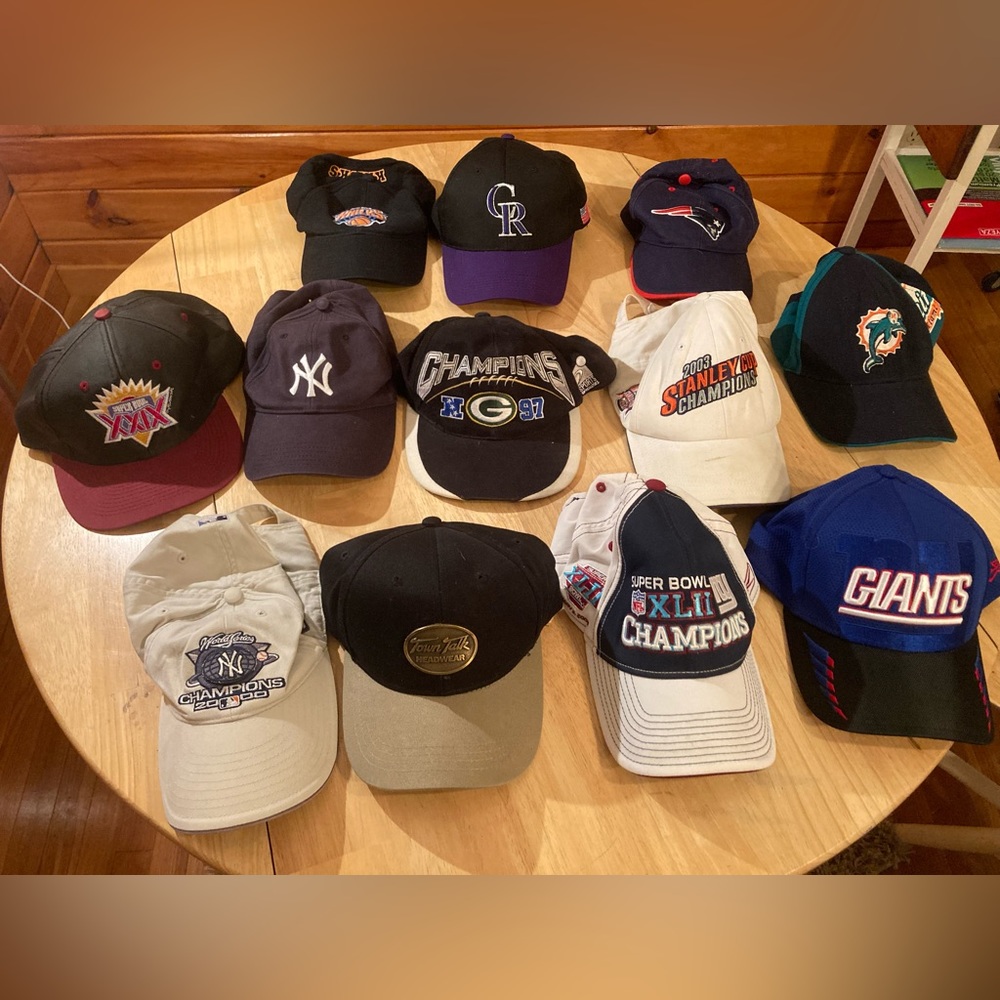 Huge lot of vintage sports hats
